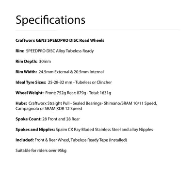 SPEEDPRO 3 - DISC Brake Wheels - HD Model - 100kg +